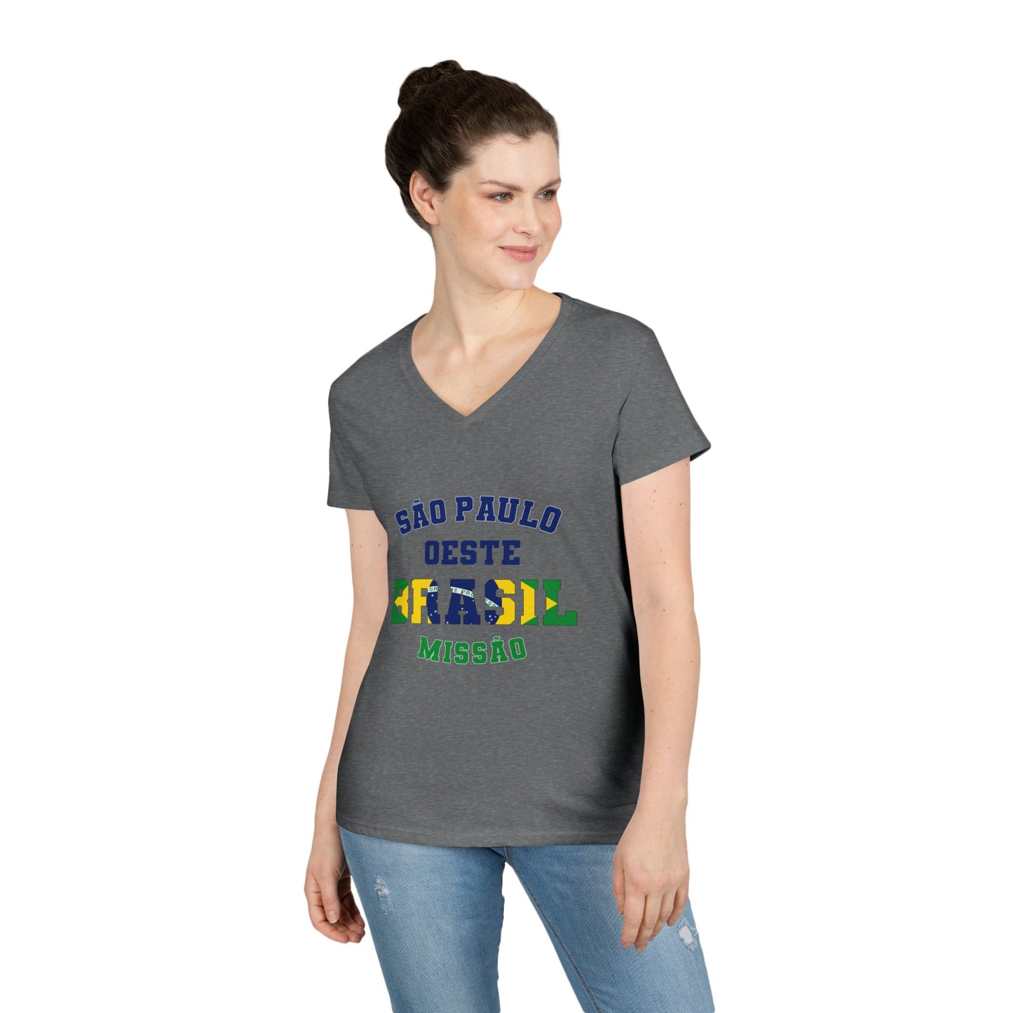 Brazil Sao Paulo West Portuguese - Ladies' V-Neck T-Shirt