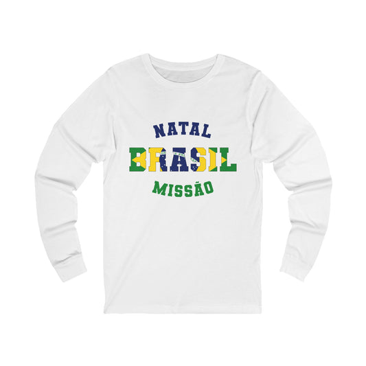 Brazil Natal Portuguese - Unisex Long Sleeve Cotton Jersey